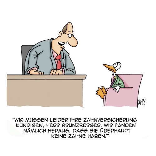 Cartoon: GEKÜNDIGT!! (medium) by Karsten Schley tagged versicherungen,gesundheit,versicherungsbetrug,krankenversicherung,zähne,zahnärzte,vorsorge,versicherungen,gesundheit,versicherungsbetrug,krankenversicherung,zähne,zahnärzte,vorsorge