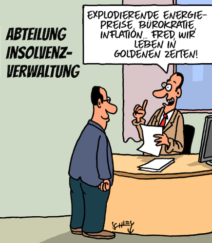 Cartoon: Goldene Zeiten (medium) by Karsten Schley tagged preisexplosion,energiepreise,politik,inflation,wirtschaftspolitik,krise,rezession,insolvenzen,medien,gesellschaft,preisexplosion,energiepreise,politik,inflation,wirtschaftspolitik,krise,rezession,insolvenzen,medien,gesellschaft