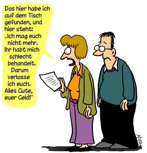 Cartoon: Good Bye Geld! (medium) by Karsten Schley tagged geld,gesellschaft,schulden,deutschland,investitionen,privatinsolvenz,insolvenz,wirtschaft,kredite,banken,schulden,gesellschaft,geld,banken,kredite,wirtschaft,insolvenz,privatinsolvenz,investitionen,deutschland