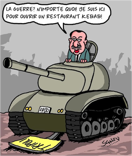 Cartoon: Guerre en Libye (medium) by Karsten Schley tagged libye,erdogan,turquie,guerre,politique,libye,erdogan,turquie,guerre,politique