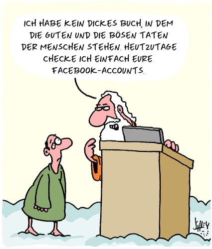 Cartoon: Gut und Böse (medium) by Karsten Schley tagged religion,petrus,himmelstor,sünden,datensicherheit,facebook,internet,computer,technik,religion,petrus,himmelstor,sünden,datensicherheit,facebook,internet,computer,technik