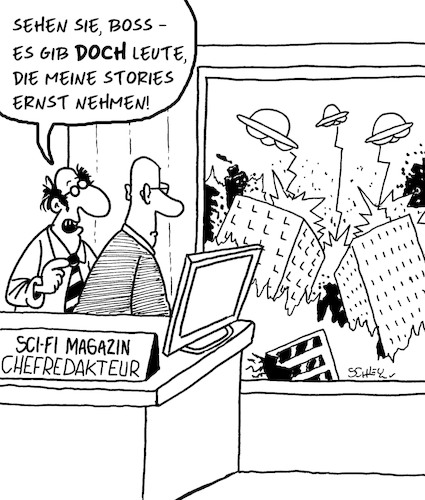 Cartoon: Gute Geschichten (medium) by Karsten Schley tagged autoren,stories,kultur,bücher,leser,scifi,redakteure,verlage,verleger,aliens,unterhaltung,bildung,medien,gesellschaft,autoren,stories,kultur,bücher,leser,scifi,redakteure,verlage,verleger,aliens,unterhaltung,bildung,medien,gesellschaft