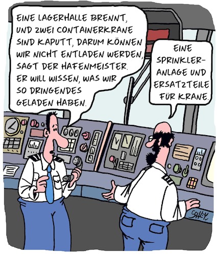 Cartoon: Hafenromantik (medium) by Karsten Schley tagged häfen,logistik,schiffe,transport,wirtschaft,business,lieferketten,waren,gesellschaft,häfen,logistik,schiffe,transport,wirtschaft,business,lieferketten,waren,gesellschaft