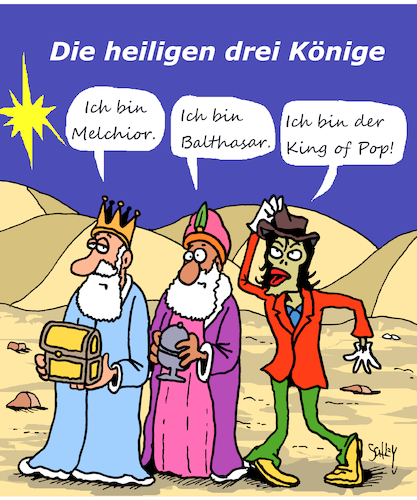 Cartoon: Heilige 3 Könige (medium) by Karsten Schley tagged religion,weihnachten,feiertage,heilige,bibel,christentum,jesus,glaube,pop,musik,michael,jackson,religion,weihnachten,feiertage,heilige,bibel,christentum,jesus,glaube,pop,musik,michael,jackson