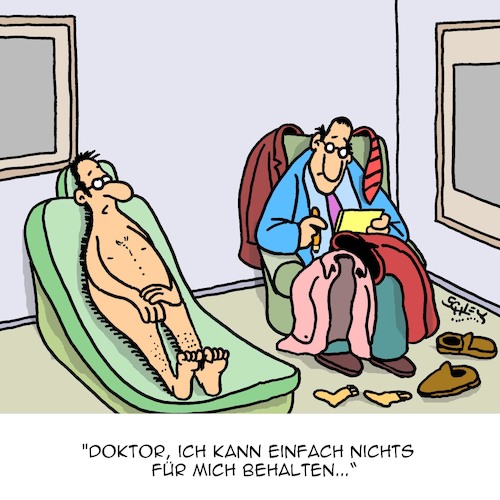 Cartoon: Herr Doktor... (medium) by Karsten Schley tagged psychiater,psychologie,patienten,ärzte,gesundheit,gesellschaft,neurosen,psychiater,psychologie,patienten,ärzte,gesundheit,gesellschaft,neurosen