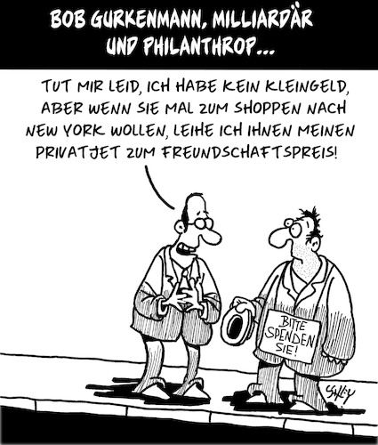 Cartoon: Hilfsbereitschaft (medium) by Karsten Schley tagged philanthropen,armut,reichtum,shopping,geld,einkommen,politik,wirtschaft,soziales,gesellschaft,deutschland,philanthropen,armut,reichtum,shopping,geld,einkommen,politik,wirtschaft,soziales,gesellschaft,deutschland