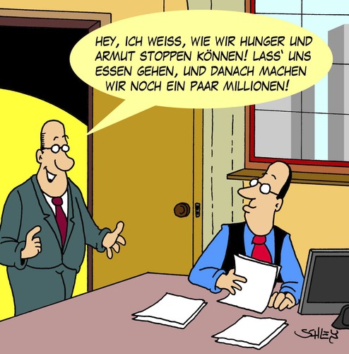 Cartoon: Hunger und Armut stoppen (medium) by Karsten Schley tagged armut,hunger,wirtschaft,business,geld,wohlfahrt,kapitalismus,armut,hunger,wirtschaft,business,geld,wohlfahrt,kapitalismus