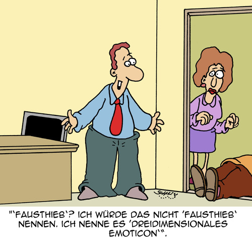 Cartoon: Ihn traf der Schlag (medium) by Karsten Schley tagged worte,sprache,wortspiele,büro,business,kollegen,auseinandersetzungen,konflikte,gewalt,worte,sprache,wortspiele,büro,business,kollegen,auseinandersetzungen,konflikte,gewalt