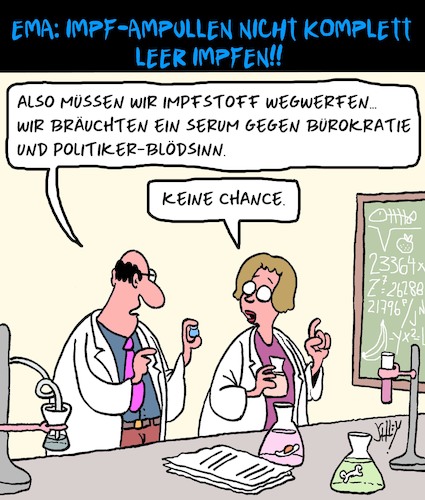 Cartoon: Impfstoff in den Müll!! (medium) by Karsten Schley tagged impfstoff,ema,eu,haftung,politik,ärzte,impfungen,verschwendung,gesundheit,deutschland,europa,impfstoff,ema,eu,haftung,politik,ärzte,impfungen,verschwendung,gesundheit,deutschland,europa