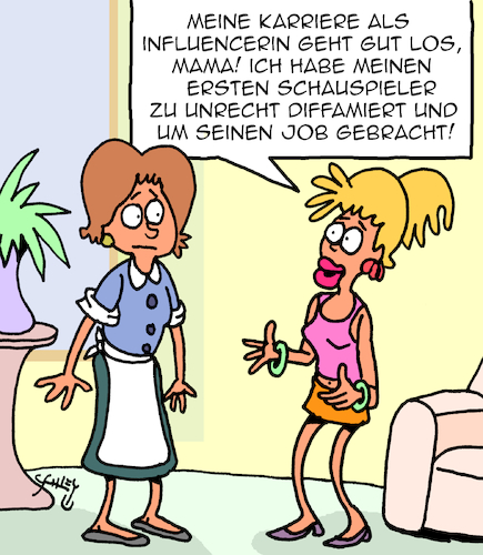 Cartoon: Influencerin (medium) by Karsten Schley tagged influencer,social,media,internet,karriere,psychologie,fake,diffamierung,jobs,ruhm,gesellschaft,influencer,social,media,internet,karriere,psychologie,fake,diffamierung,jobs,ruhm,gesellschaft