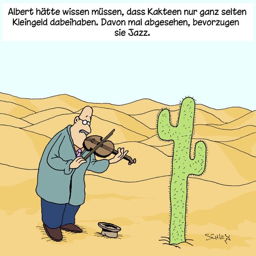 Cartoon: Jazz (medium) by Karsten Schley tagged musik,unterhaltung,klima,wetter,business,geld,wüste,pflanzen,entertainment,musik,unterhaltung,klima,wetter,business,geld,wüste,pflanzen,entertainment