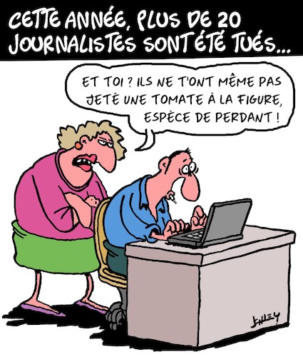 Cartoon: Journalistes toues (medium) by Karsten Schley tagged journalistes,medias,liberte,de,la,presse,crime,politique,societe,journalistes,medias,liberte,de,la,presse,crime,politique,societe