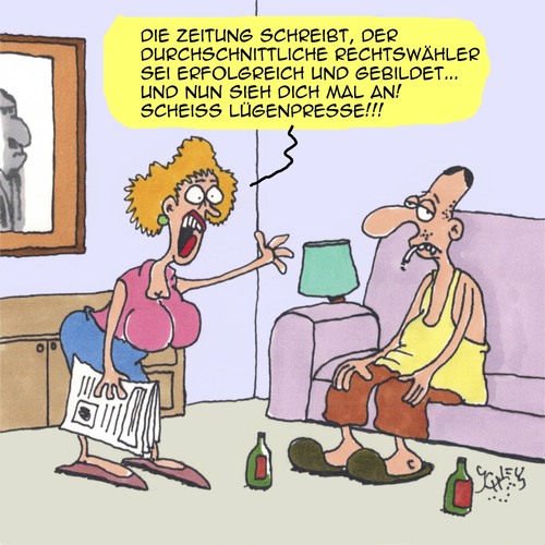 Cartoon: Journallie (medium) by Karsten Schley tagged rechtsextremismus,deutschland,wahlen,politik,presse,journalisten,lügenpresse,demokratie,rechtsextremismus,deutschland,wahlen,politik,presse,journalisten,lügenpresse,demokratie