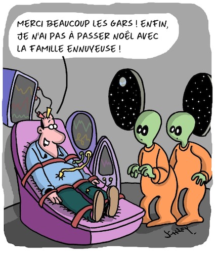 Cartoon: Joyeux Noel ! (medium) by Karsten Schley tagged religion,noel,famille,stress,extraterrestres,espace,tradition,societe,scifi,religion,noel,famille,stress,extraterrestres,espace,tradition,societe,scifi