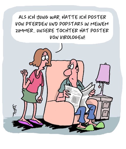 Cartoon: Jugend (medium) by Karsten Schley tagged jugend,familie,poster,stars,wissenschaft,gesellschaft,virologen,coronavirus,medizin,politik,jugend,familie,poster,stars,wissenschaft,gesellschaft,virologen,coronavirus,medizin,politik