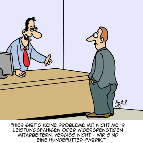 Cartoon: KEIN Problem!! (medium) by Karsten Schley tagged hundefutter,business,wirtschaft,jobs,leistungsfähigkeit,leistung,rente,arbeitnehmer,arbeitgeber,arbeit,arbeit,arbeitgeber,arbeitnehmer,rente,leistung,leistungsfähigkeit,jobs,wirtschaft,business,hundefutter