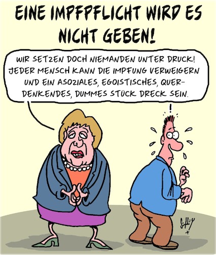 Cartoon: Keine Impfpflicht -  aber... (medium) by Karsten Schley tagged politik,impfpflicht,corona,gesundheit,merkel,gesellschaft,bürgerrechte,grundgesetz,deutschland,politik,impfpflicht,corona,gesundheit,merkel,gesellschaft,bürgerrechte,grundgesetz,deutschland