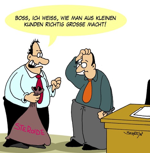 Cartoon: Kleine Kunden (medium) by Karsten Schley tagged verkaufen,umsatz,verkäufer,kunden,wirtschaft,absatz,business,sales,verkaufen,verkäufer,umsatz,kunden,wirtschaft,business