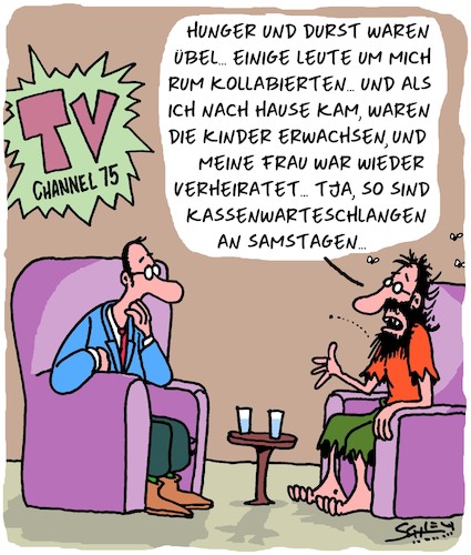 Cartoon: Kollabiert (medium) by Karsten Schley tagged einkaufen,einzelhandel,warteschlangen,personalmangel,supermärkte,wochenenden,kunden,kundenservice,gesellschaft,deutschland,einkaufen,einzelhandel,warteschlangen,personalmangel,supermärkte,wochenenden,kunden,kundenservice,gesellschaft,deutschland