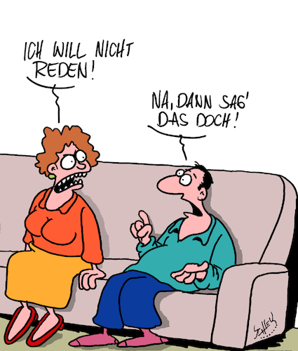 Cartoon: Kommunikation (medium) by Karsten Schley tagged ehe,liebe,beziehungen,familie,kommunikation,männer,frauen,empathie,ehe,liebe,beziehungen,familie,kommunikation,männer,frauen,empathie