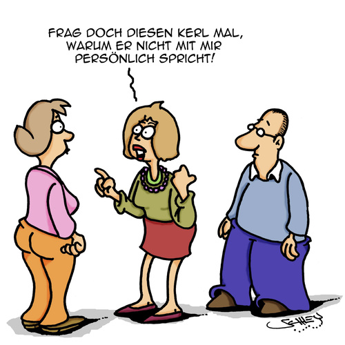 Cartoon: Kommunikation ist alles. (medium) by Karsten Schley tagged frauen,männer,kommunikation,reden,beziehungen,mentalität,macken,frauen,männer,kommunikation,reden,beziehungen,mentalität,macken