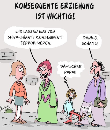 Cartoon: Konsequenz ist wichtig!! (medium) by Karsten Schley tagged eltern,kinder,familie,erziehung,konsequenz,bildung,autorität,gesellschaft,eltern,kinder,familie,erziehung,konsequenz,bildung,autorität,gesellschaft