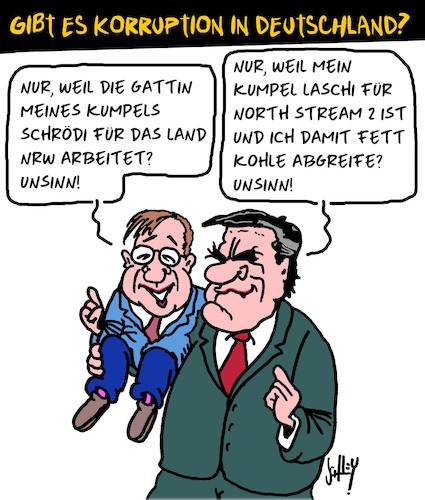 Cartoon: Korruption in Deutschland?? (medium) by Karsten Schley tagged schröder,laschet,politik,northstream,medien,gazprom,männerfreundschaft,korruption,geld,profite,wahlkampf,cdu,spd,gesellschaft,deutschland,schröder,laschet,politik,northstream,medien,gazprom,männerfreundschaft,korruption,geld,profite,wahlkampf,cdu,spd,gesellschaft,deutschland