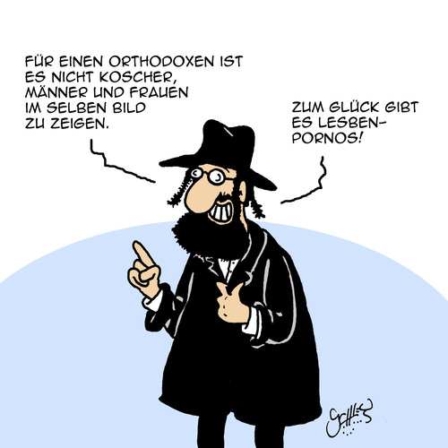 Cartoon: Koscher (medium) by Karsten Schley tagged religion,ortodox,geschlechter,geschlechtertrennung,männer,frauen,pornographie,religion,ortodox,geschlechter,geschlechtertrennung,männer,frauen,pornographie