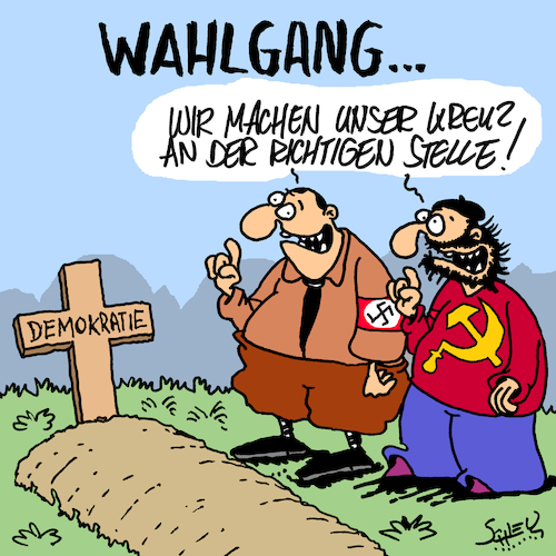 Kreuzgang von Karsten Schley | Politik Cartoon | TOONPOOL