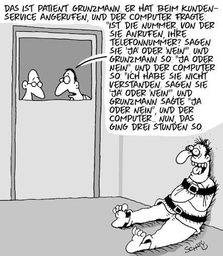 Cartoon: Kundenservice (medium) by Karsten Schley tagged kundenservice,wirtschaft,dienstleister,professionalität,computer,technik,patienten,ärzte,gesundheit,hotlines,gesellschaft,kundenservice,wirtschaft,dienstleister,professionalität,computer,technik,patienten,ärzte,gesundheit,hotlines,gesellschaft