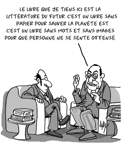 Cartoon: La Litterature Moderne (medium) by Karsten Schley tagged litterature,discours,opinions,art,morale,tendances,medias,sensibilites,societe,litterature,discours,opinions,art,morale,tendances,medias,sensibilites,societe