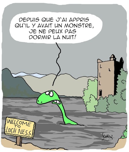 Cartoon: Le monstre du Loch Ness (medium) by Karsten Schley tagged ecosse,monstres,mythes,legendes,voyages,tourisme,loch,ness,ecosse,monstres,mythes,legendes,voyages,tourisme,loch,ness