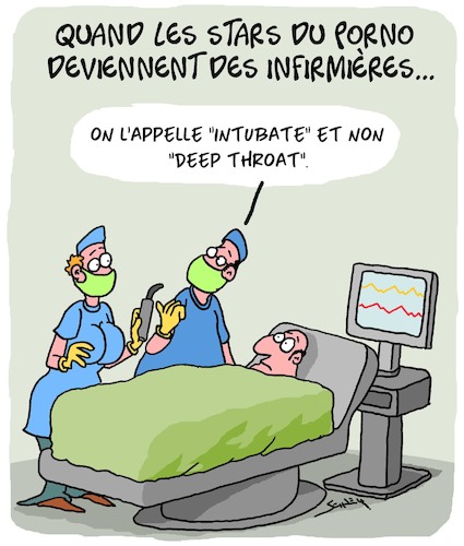 Cartoon: Les Stars du Porno (medium) by Karsten Schley tagged hopitaux,infirmieres,medecins,patients,sante,films,pornographiques,professions,requalification,travail,hopitaux,infirmieres,medecins,patients,sante,films,pornographiques,professions,requalification,travail