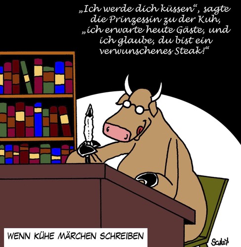 Cartoon: Märchen (medium) by Karsten Schley tagged ernährung,essen,bücher,tiere,kunst,literatur,geschichten,märchen,märchen,geschichten,literatur,kunst,tiere,bücher,essen,ernährung