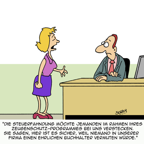 Cartoon: Mal ehrlich! (medium) by Karsten Schley tagged zeugenschutz,business,wirtschaft,steuerhinterziehung,wirtschaftskriminalität,steuerfahndung,steuern,steuern,steuerfahndung,wirtschaftskriminalität,steuerhinterziehung,wirtschaft,business,zeugenschutz