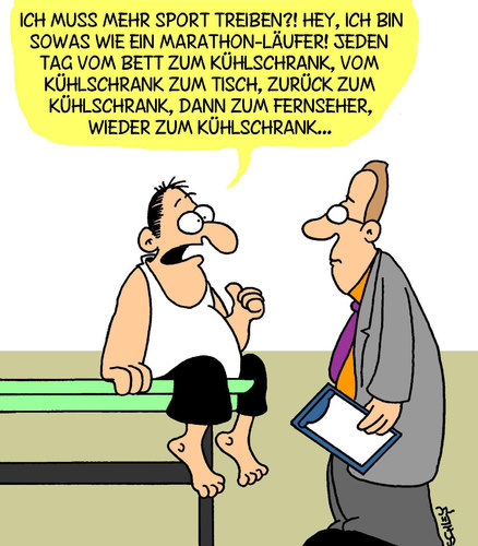 Cartoon: Marathon-Mann (medium) by Karsten Schley tagged gesundheit,sport,ernährung,übergewicht,fettleibigkeit,gesellschaft,deutschland,gesundheit,sport,ernährung,übergewicht,fettleibigkeit,gesellschaft,deutschland