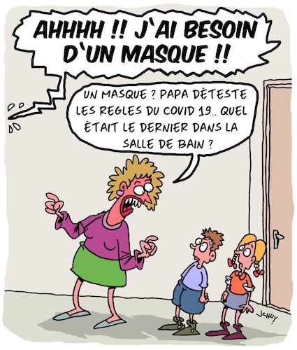 Cartoon: Masques (medium) by Karsten Schley tagged covid19,masques,sante,digestion,famille,enfants,covid19,masques,sante,digestion,famille,enfants