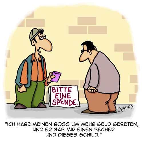 Cartoon: Mehr Geld (medium) by Karsten Schley tagged gehälter,löhne,gehaltserhöhung,wirtschaft,business,mindestlohn,einkommen,armut,gehälter,löhne,gehaltserhöhung,wirtschaft,business,mindestlohn,einkommen,armut