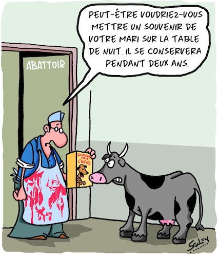 Cartoon: Memoire (medium) by Karsten Schley tagged memoires,animaux,nutrition,industrie,mariage,memoires,animaux,nutrition,industrie,mariage