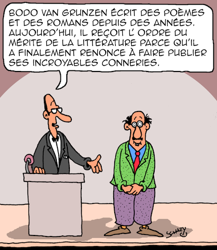 Cartoon: Merites (medium) by Karsten Schley tagged ordres,merites,litterature,publications,poesie,romans,art,auteurs,medias,affaires,ordres,merites,litterature,publications,poesie,romans,art,auteurs,medias,affaires