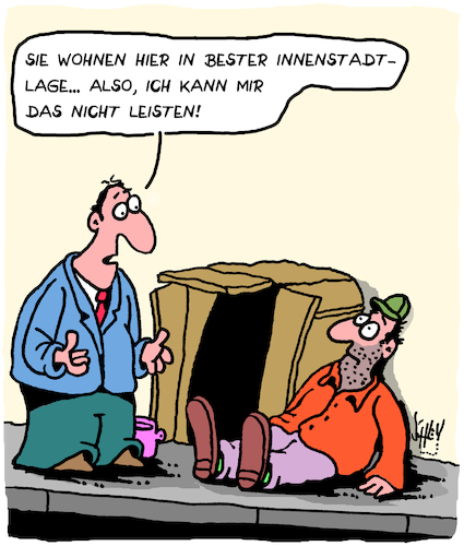 Cartoon: Mietpreise (medium) by Karsten Schley tagged mieten,wohnen,obdachlosigkeit,wirtschaft,armut,politik,geld,kapitalismus,einkommen,städte,immobilien,gesellschaft,mieten,wohnen,obdachlosigkeit,wirtschaft,armut,politik,geld,kapitalismus,einkommen,städte,immobilien,gesellschaft