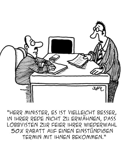 Cartoon: Minister-Rabatt (medium) by Karsten Schley tagged politik,wahlen,lobbyisten,berater,bestechung,demokratie,korruption,wirtschaft,interessenkonflikte,ethik,gesellschaft,politik,wahlen,lobbyisten,berater,bestechung,demokratie,korruption,wirtschaft,interessenkonflikte,ethik,gesellschaft