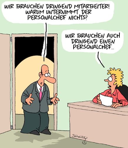 Cartoon: Mitarbeiter gesucht!! (medium) by Karsten Schley tagged wirtschaft,arbeitsplätze,industrie,mitarbeitende,personalchefs,fachkräfte,fachkräftemangel,löhne,gehälter,politik,gesellschaft,wirtschaft,arbeitsplätze,industrie,mitarbeitende,personalchefs,fachkräfte,fachkräftemangel,löhne,gehälter,politik,gesellschaft