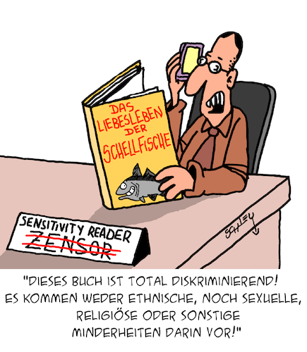 Cartoon: Moderne Zensur (medium) by Karsten Schley tagged literatur,kultur,zensur,meinungsfreiheit,schönsprech,politik,kunstfreiheit,gesellschaft,medien,sensitivity,reader,literatur,kultur,zensur,meinungsfreiheit,schönsprech,politik,kunstfreiheit,gesellschaft,medien,sensitivity,reader