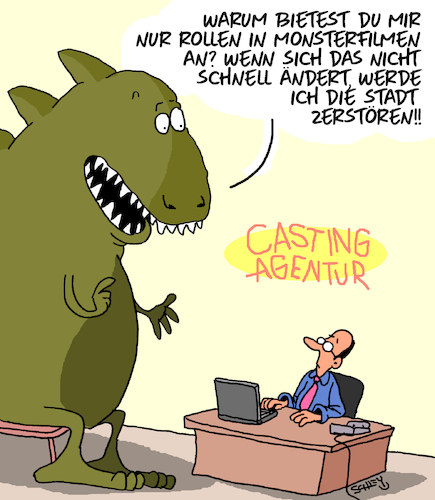 Cartoon: Monströs! (medium) by Karsten Schley tagged filme,tv,kultur,schauspieler,casting,agenturen,ruhm,filmrollen,medien,erfolg,gesellschaft,filme,tv,kultur,schauspieler,casting,agenturen,ruhm,filmrollen,medien,erfolg,gesellschaft