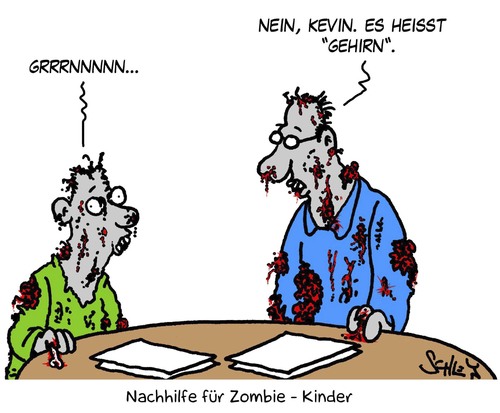 Cartoon: Nachhilfe (medium) by Karsten Schley tagged gesellschaft,deutschland,bildung,schule,universität,schüler,studenten,lehrer,kinder,jugendliche,lernen,nachhilfe,pisa,zombies,film,gesellschaft,deutschland,bildung,schule,universität,schüler,studenten,lehrer,kinder,jugendliche,lernen,nachhilfe,pisa,zombies,film