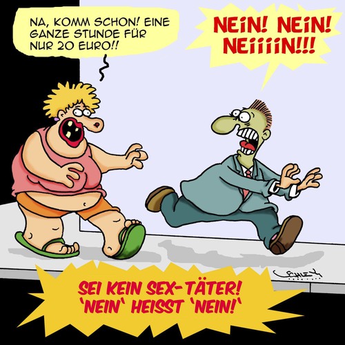 Cartoon: NEIN!!! (medium) by Karsten Schley tagged kriminalität,frauen,männer,gesetze,justiz,ehe,beziehungen,vergewaltigung,nötigung,gesellschaft,deutschland,sex,kriminalität,frauen,männer,gesetze,justiz,ehe,beziehungen,vergewaltigung,nötigung,gesellschaft,deutschland