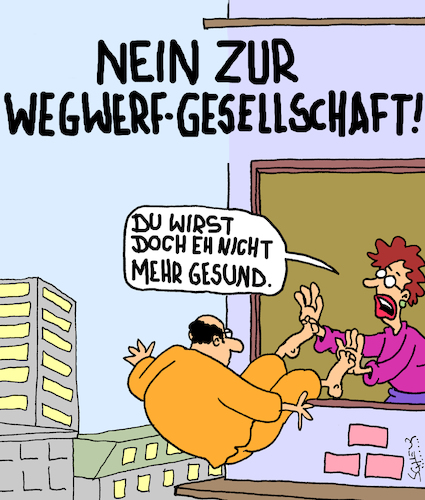 Cartoon: Nein! (medium) by Karsten Schley tagged wegwerfgesellschaft,umweltschutz,müllvermeidung,klima,sauberkeit,recycling,gesellschafr,gesundheit,wegwerfgesellschaft,umweltschutz,müllvermeidung,klima,sauberkeit,recycling,gesellschafr,gesundheit