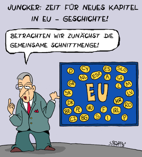 Cartoon: Neues Kapitel (medium) by Karsten Schley tagged eu,juncker,demokratie,politik,brexit,gesellschaft,wirtschaft,soziales,europa,deutschland,eu,juncker,demokratie,politik,brexit,gesellschaft,wirtschaft,soziales,europa,deutschland