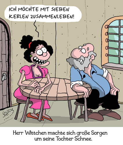 Cartoon: Nichts als Sorgen... (medium) by Karsten Schley tagged kinder,eltern,töchter,väter,liebe,beziehungen,pubertät,familie,märchen,literatur,film,kinder,eltern,töchter,väter,liebe,beziehungen,pubertät,familie,märchen,literatur,film